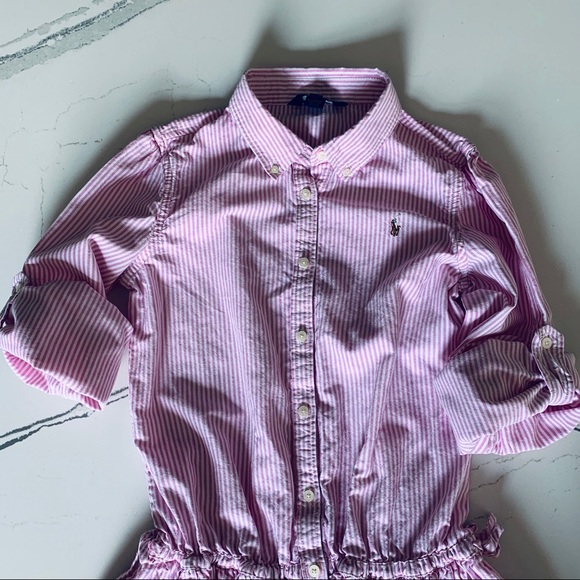 Ralph Lauren Pink & White Oxford Shirt Dress 16 - Picture 4 of 7